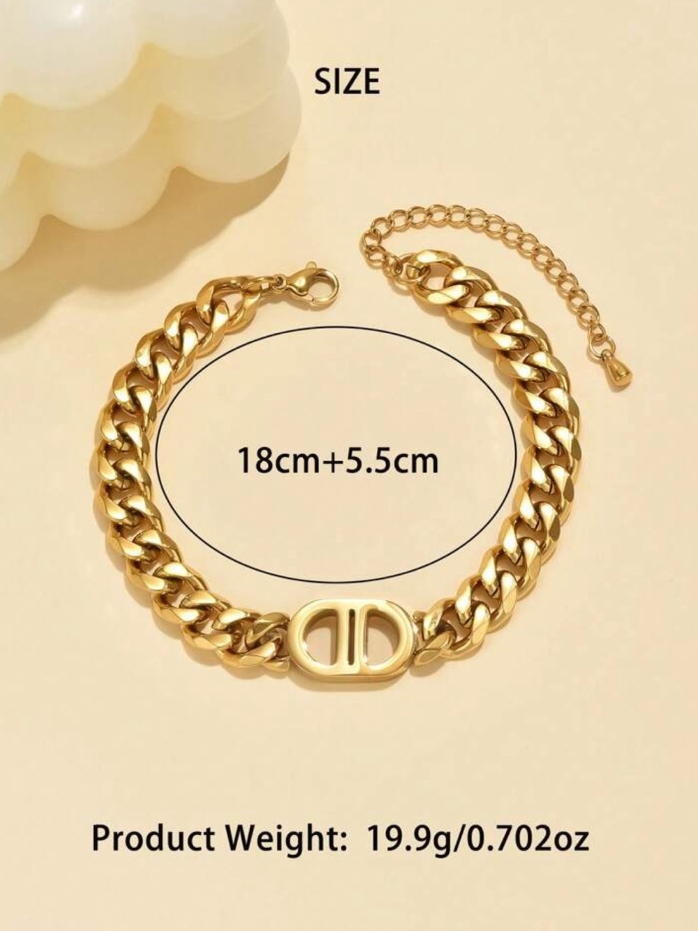 SOLD Stainless Steel Luxury Designer Gold Chain Bracelet & Necklace Set - Picture 16 of 16